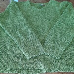 sahalie Light Heather Green Crewneck Sweater